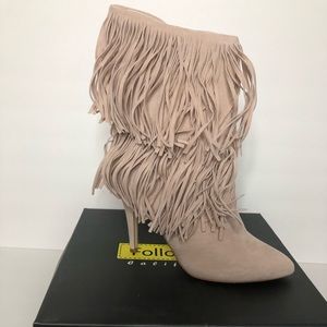 Fringed booties size 9